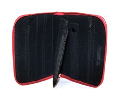 Connoisseurs Red Leather Travel Jewelry Carry Case Velvet Lined 5.75″ x 4.5″