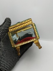Retro Old Jewelry Box Soviet Vintage Bevelled Glass Crystal USSR 60s Rococo