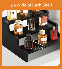 3 Tier Display Risers, Wooden Cologne Organizer for Men, Perfume Organizer Stand