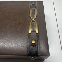 Vintage Dante Velvet Lined, Men’s, Faux Leather Jewelry Box, Great Patina