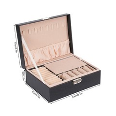 Small Jewelry Box Necklace Ring Storage Organizer Case Double Layer Travel Box