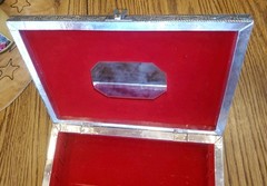 Aluminum Elephant Design Dresser Top Jewelry Trinket Storage Box With Mirror