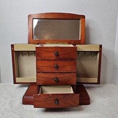🖤Vintage Wood Jewelry Box