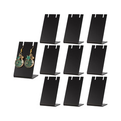 10PCS Acrylic Earring Display Stand L Shape Jewelry Holder Black Rack