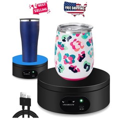 Rotating Display Stand 4.72in 360° Turner Platform for Epoxy Tumbler Cup Spinner
