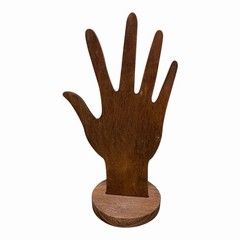 MOOCA 6 Pcs Wooden Hand Ring Holder 2-Way Display Stand Jewelry Brown New