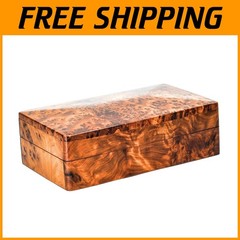 Handcrafted Thuya Burl Wood Decorative Box, Rustic Charm