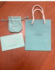Tiffany & Co Blue Empty Drawstring Pouch 3.5″, bag & cleaning cloth NEW