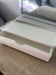 White Plastic Jewelry Organizer Box with Drawer, Rectangle, 1 Piece