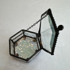J Devlin 621-3 Hexagon Clear Glass Trinket/Jewelry/Keepsake Box