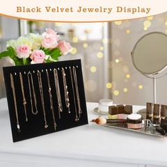 3 Pack 17 Slots Velvet Necklace Display Board for Selling Shop Store Showcase
