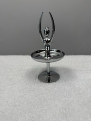 6″ Chrome Ballet Dancer Jewelry / Ring Holder – Sleek Art Deco Style