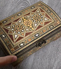 Luxury Handmade Mosaic Wooden Jewelry Box – Damascus Style Beautiful handmade