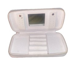 White Suede Travel Jewelry Box Carrying Case – White