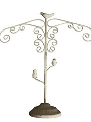 Pottery Barn Teen White Metal Jewelry Stand/Organizer W/Birds MultiTier 16Hx15W