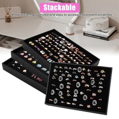 Jewelry Storage Tray with 100 Slots, Ring Earring Organizer Holder Display Case