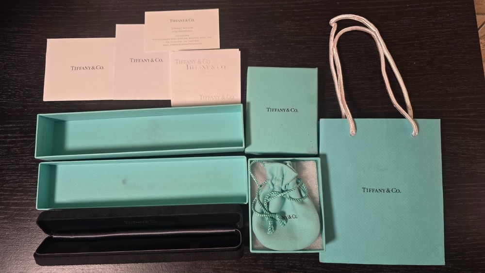 Tiffany & Co. Presentation Set – Watch Box, Ring Box, Pouch, Bag, Receipt & Card
