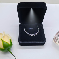 “Pendant Necklace Box with LED Light, Necklace Gift Box Velvet Jewelry Disp “