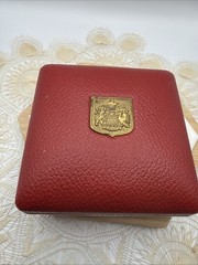 Vintage Red Majorica Gold Emblem Box