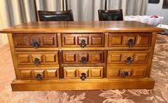 Vintage Wood Jewelry/Music Box Velvet Lined Price Import 17inx7.5inx7.5in Works