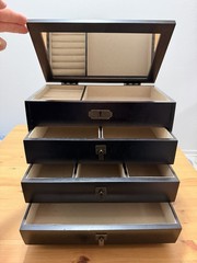 Jewelry Box Wooden Three Drawer