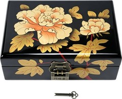 Jewelry Organizer 8.3×5.5×3.2in Antique Lacquer Multi-Layer Compartments