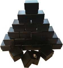 Marimor Jewelry Black Ring Gift Box Foam Velvet Insert Pack of 24