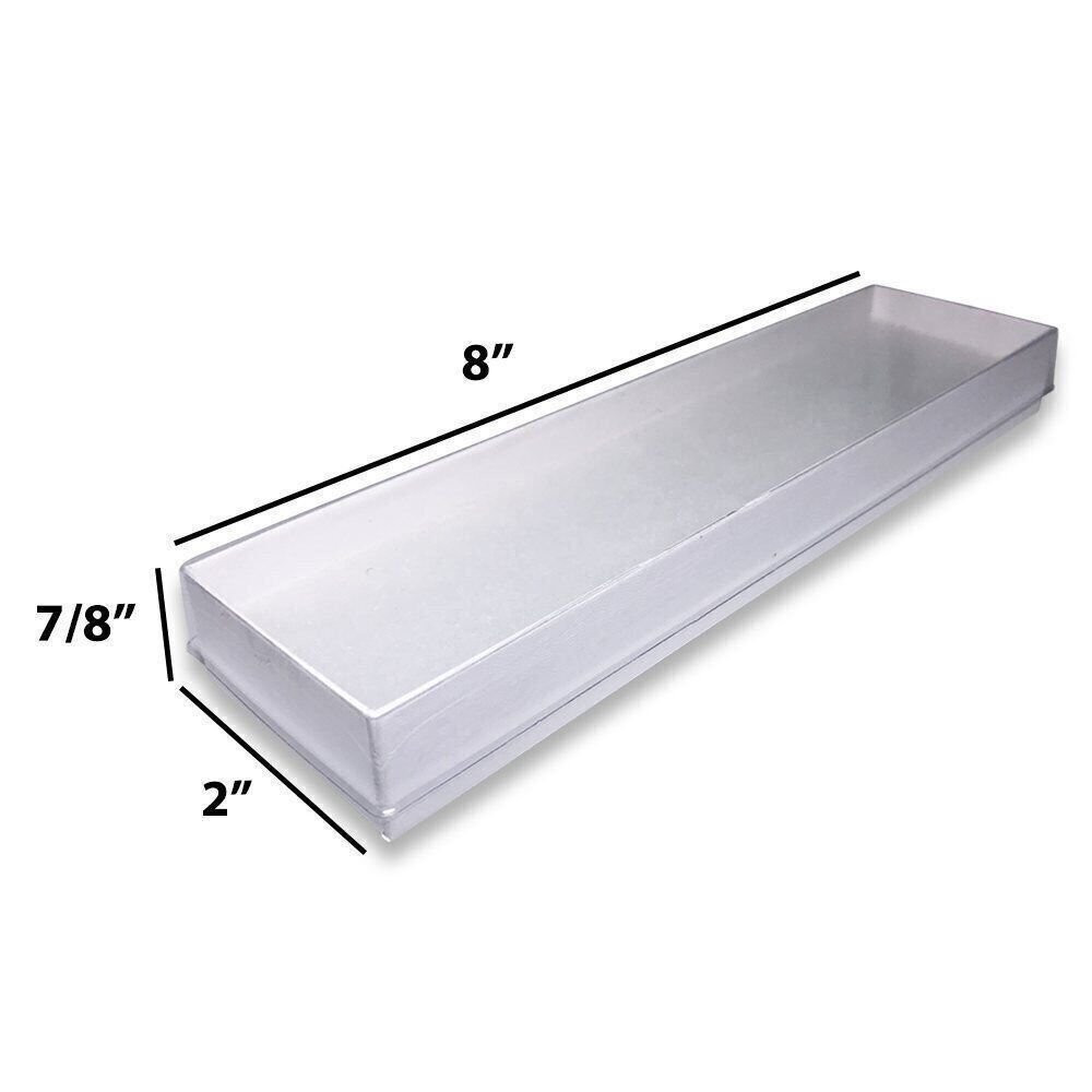 White Swirl with Clear Top Cotton Filled Jewelry Boxes
