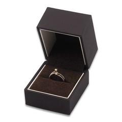 Elegant Matte Black Hinged Jewelry Gift Box