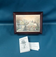 Tested Works! VTG Thomas Kinkade Wood Music Trinket Box Christmas Holiday