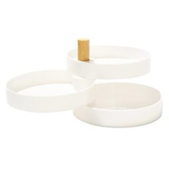 The2Bandits Women’s Tiered Catchall Organizer Tray CG2 White Size 2.75″ x 5″