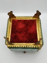 Retro Old Jewelry Box Soviet Vintage Bevelled Glass Crystal USSR 60s Rococo