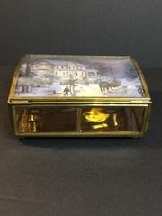 Thomas Kinkade Painter of Light Via Vermont Metal and Glass Jewelry Trinket Box
