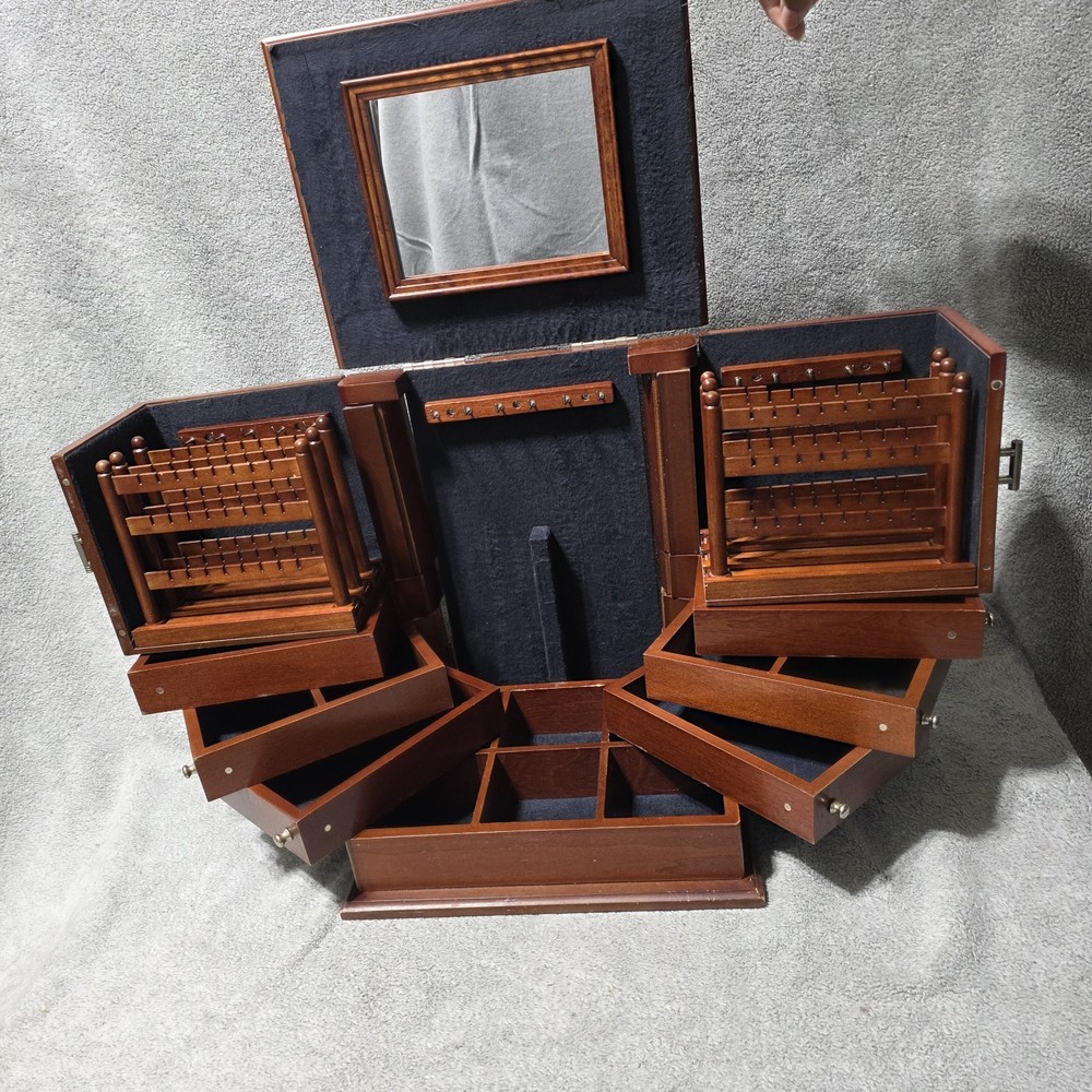 Lori Greiner Wooden Jewelry Armoire Cabinet Mirror & Drawers Clever And Unique