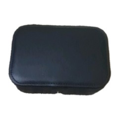 Travel Jewelry Case Sleek Black Faux Leather, Snap Close. 6 1/2 in x 4 1/2 in.