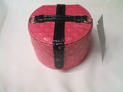 Bed Bath & Beyond mini Quilted Travel Jewelry Box/Purse PINK NWT