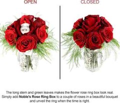 Rose Ring Box with Light – Flower LED Engagement Ring Box for Proposal Ring or S