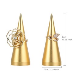 Big Gold Engagement Ring Holder – 2pcs, 3.1″ Height, Display Stand for Sellin…