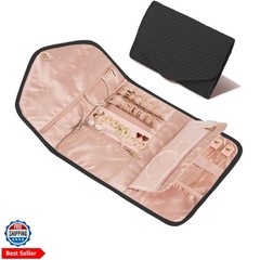 Travel Jewelry Roll Organizer Bag Foldable and Anti-Tangle Jewelry Holder Sto…