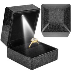 Luxury Ring Box with LED Light, Ring Box for Proposal,Engagement,Wedding,Squa…