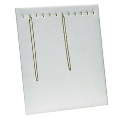 White Leatherette Necklace Chain Pendant Display Easel Boards Holder Organizer