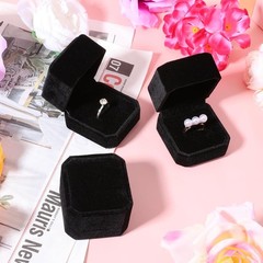 36 Pcs Black Velvet Ring Boxes Bulk, 2.13 X 1.97 X 1.54 Inch Rings Case Earring