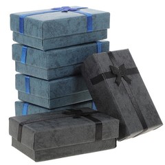 6Pcs Reusable Jewelry Gift Boxes with Bowknot for Earrings Rings Assorted Color