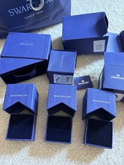 Lot of 4 Swarovski Empty Blue Jewelry Gift Boxes