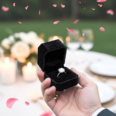 36 Pcs Black Velvet Ring Boxes Bulk, 2.13 X 1.97 X 1.54 Inch Rings Case Earring