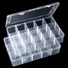 36 Grids Clear Plastic Jewelry Box Organizer With Removable Divider | Storage Co