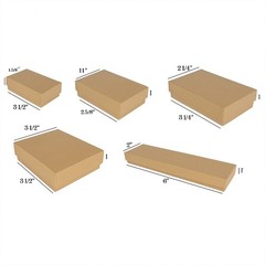 20 Boxes of Kraft Brown Cotton Filled Jewelry Packaging Gift Boxes