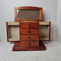 🖤Vintage Wood Jewelry Box