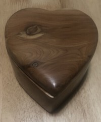 Heart Shape Wood Storage Box with Swivel Cover – Approx 5” x 5”