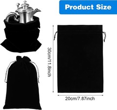 4PCS Silver Storage Bags, 11.8″ X 7.8″ Anti-Tarnish Cloth Pouches for Jewelry